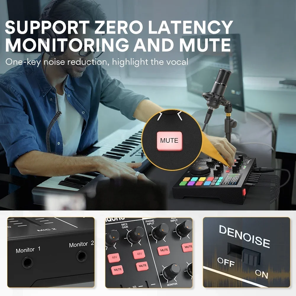 MAONOCASTER AM100 K1 All In One Kit Профессиональная звуковая карта для подкастинга Студийная