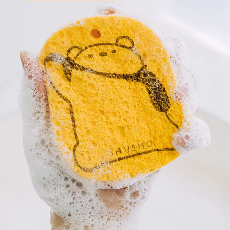 

Cartoon Creative Bath Ball Multifunctional Soft Sponge Accesorios Para Auto Yellow Btv Printed Foam Brush Baby Scrub Towel