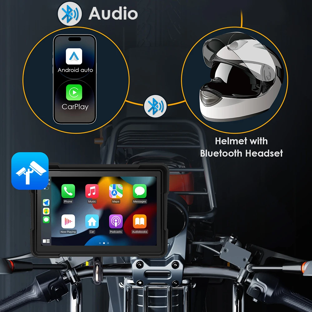 5-дюймовый Беспроводной GPS-навигатор Carplay для мотоцикла двойной Bluetooth IP67 Kawasaki Z1000