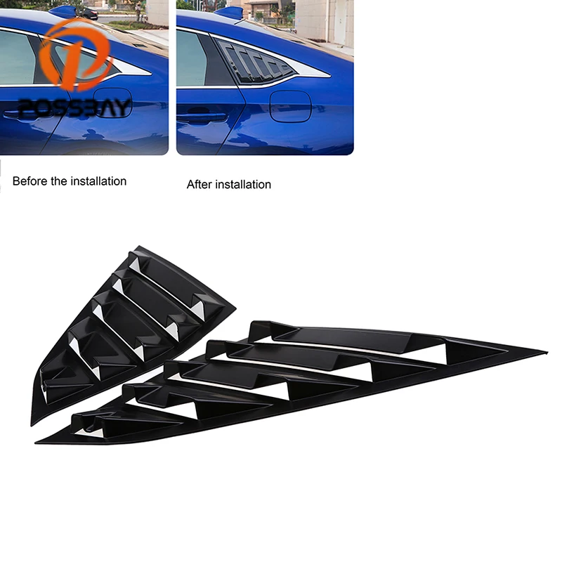 

Posbay ABS пластик имитация углеродного волокна четверть боковое окно Совок вентиляционные решетки для Honda Accord седан 2018-настоящее время