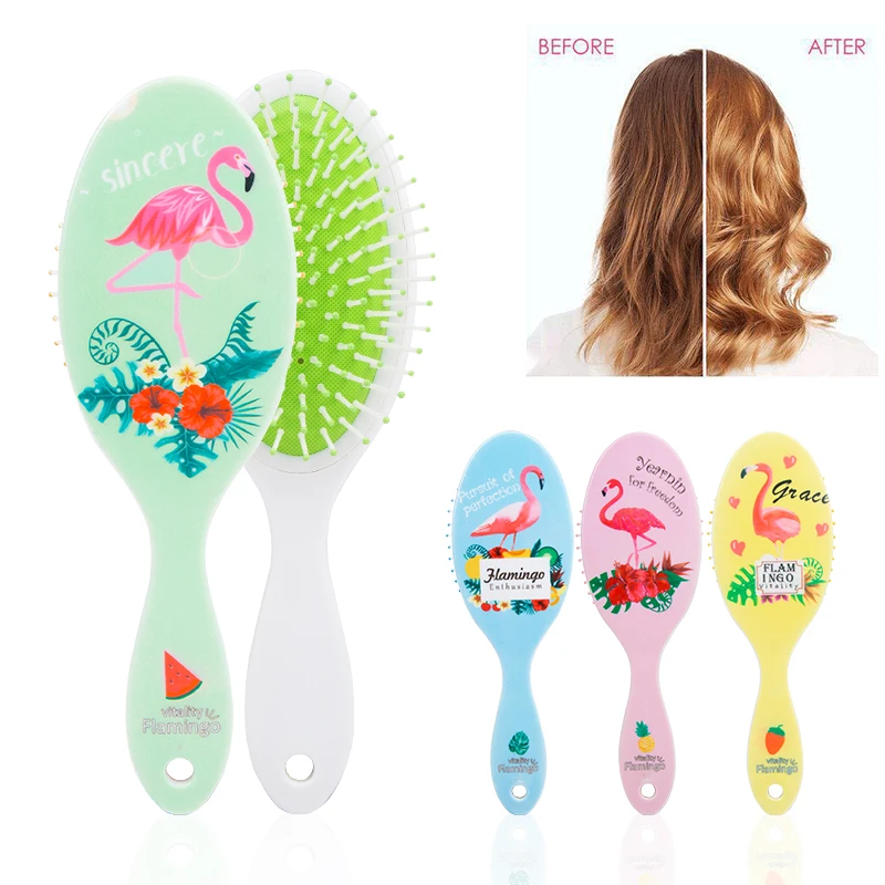 

Massage Hair Comb Wet Brush Hair Fresh Style Hair Equipment Flamingo Curly Hair Brush Professional Hair Products Styling Tools