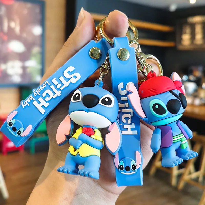 

Anime Disney Stitch Keychain Cute Cartoon Doll Lilo & Stitch Keyring Pvc Car Key Chain Fashion Backpack Pendant Kids Toys Gifts