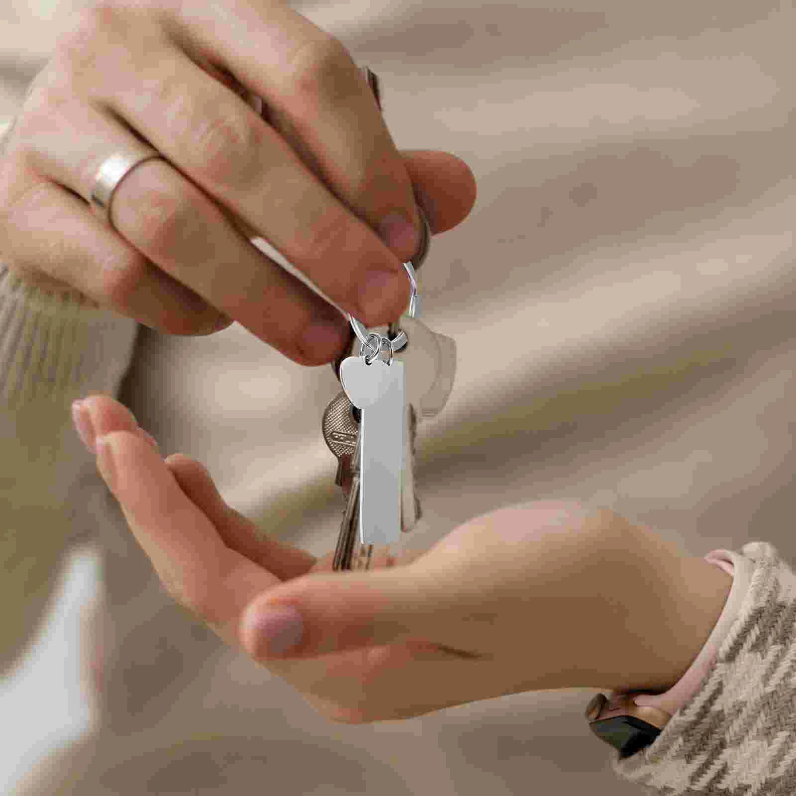 

5Pcs Blank Stainless Steel Key Chain Blank Keychain Blank Key Ring Key Tags For DIY Tag