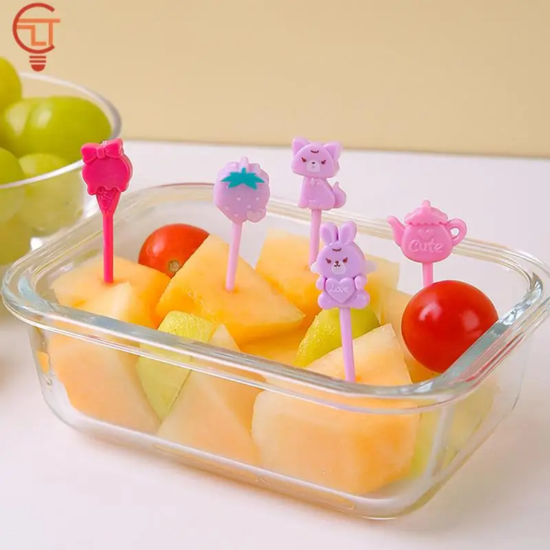 

6/12/20 шт. набор мини-вилок для фруктов в виде единорога, детская Милая коробка бэнто, Декор, Десертные Вилки, мультяшная зубочистка, товары для...