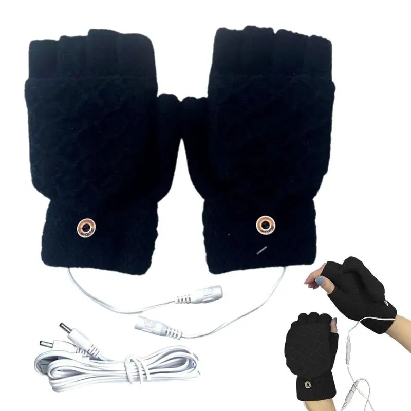 

Зимние перчатки с электрическим подогревом и USB, лыжные перчатки для езды на мотоцикле, пеших прогулок, двухсторонние зимние перчатки с подо...