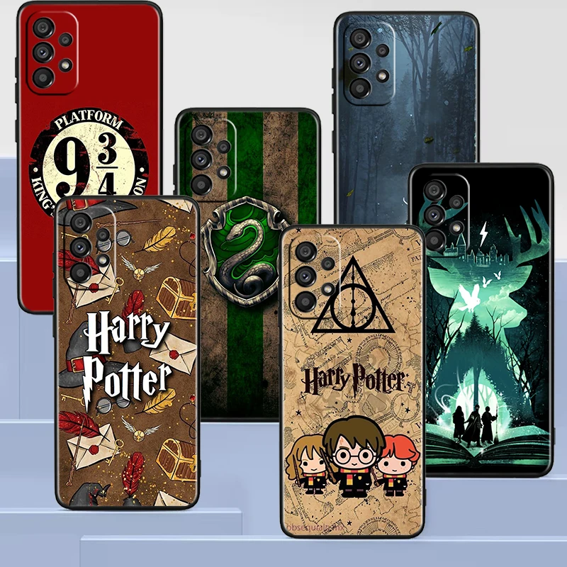 

Potters Cartoon Magic Wand Boy Cool Black Phone Case For Samsung A73 A72 A71 A53 A52 A51 A42 A33 A32 A23 A22 A21S A13 A03 5G