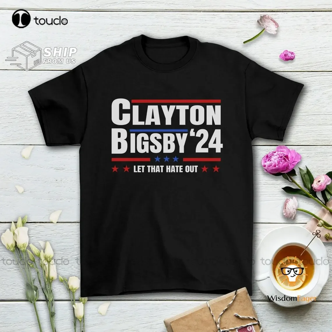 Clayton Bigsby For President 2024 футболка Let That Hate Out Chappelle'S Show Lovers черные футболки для мужчин