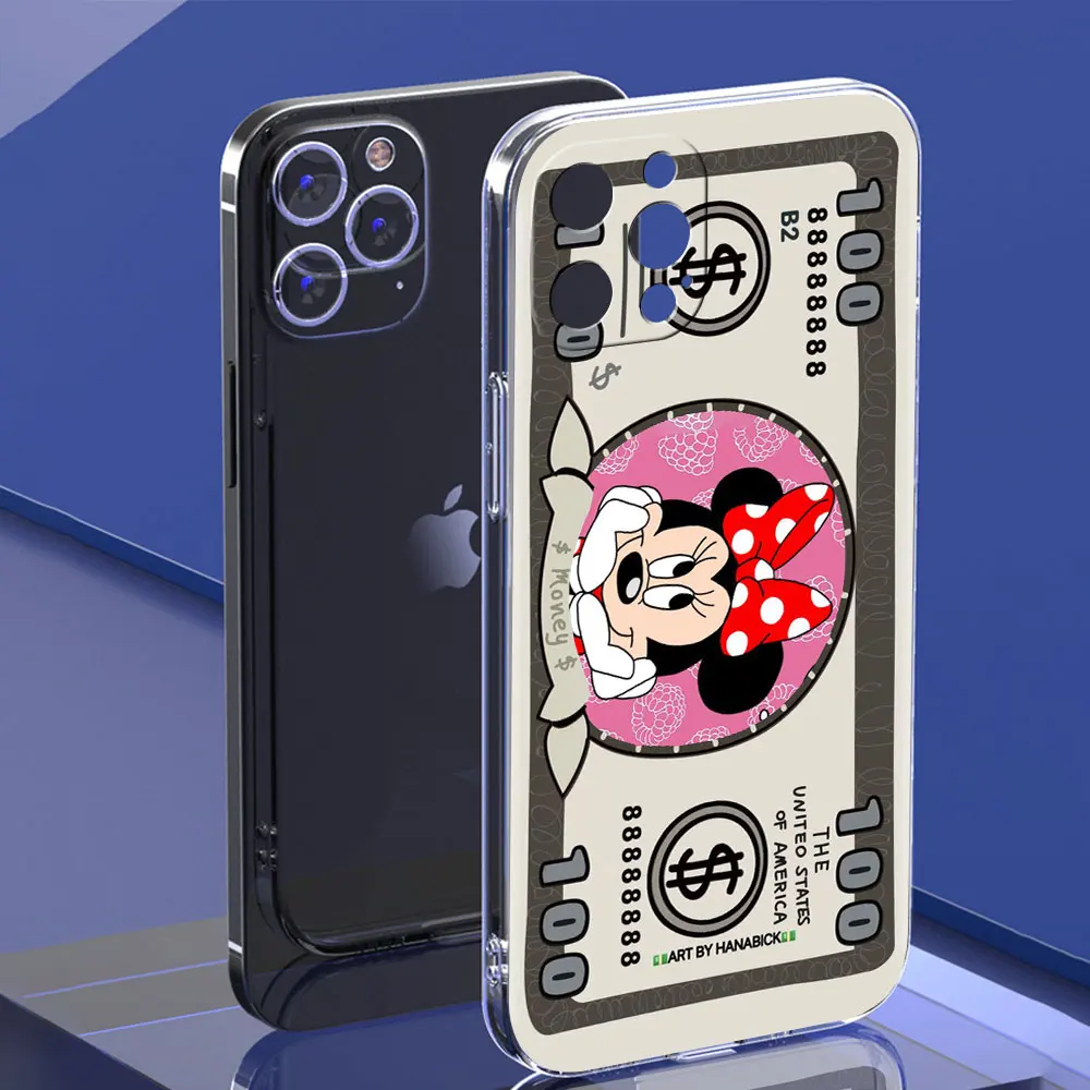 

Dollar Case for Apple iPhone 12 13 Mini 11 Pro 7 8 SE 2020 Soft Clear Phone Cover Mickey XR X XS Max 6S Plus Hello Ketty Luxury