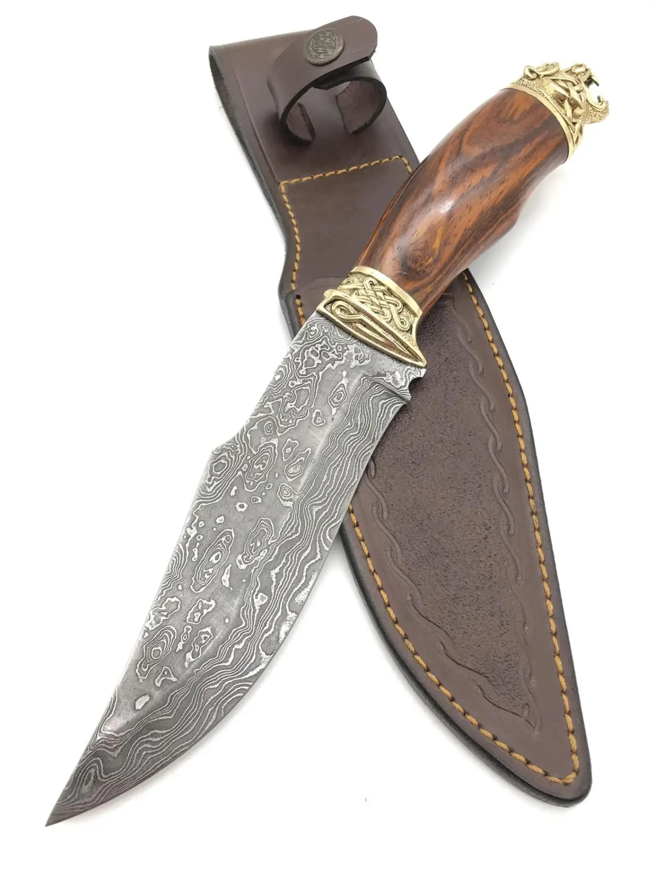 

Нож для кемпинга из дамасской головы тигра DMS13