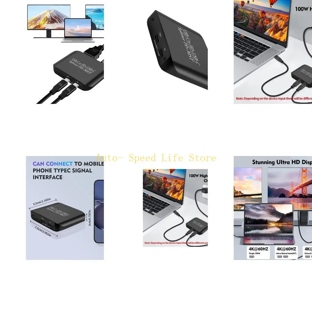 Фото 02DA Тип C в HDMIS USB C Adapter Adapter для SST -дисплея зарядки 4K60 Гц №1