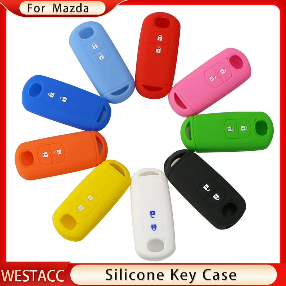 

Силиконовый чехол для автомобильного ключа с 2 кнопками, чехол для Mazda 2 3 5 6 8