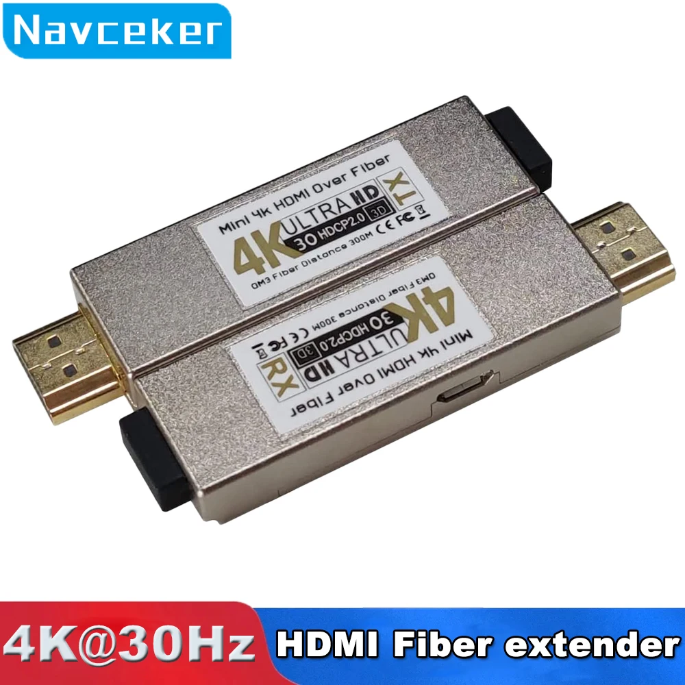 2022ที่ดีที่สุด300M Mini HDMI Fiber Optical Converter Extender 4K HDMI Fiber Optic Receiver Fiber OM3 multimode สาย