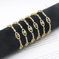 2022 fashion boho diamond women bracelet evil eye design adjustable gold color bracelet