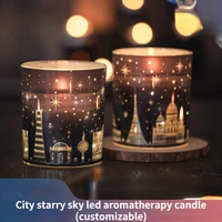soybean wax fragrance cup wax city starry sky led fragrance candle romantic essential oil fragrance candle lovers gift