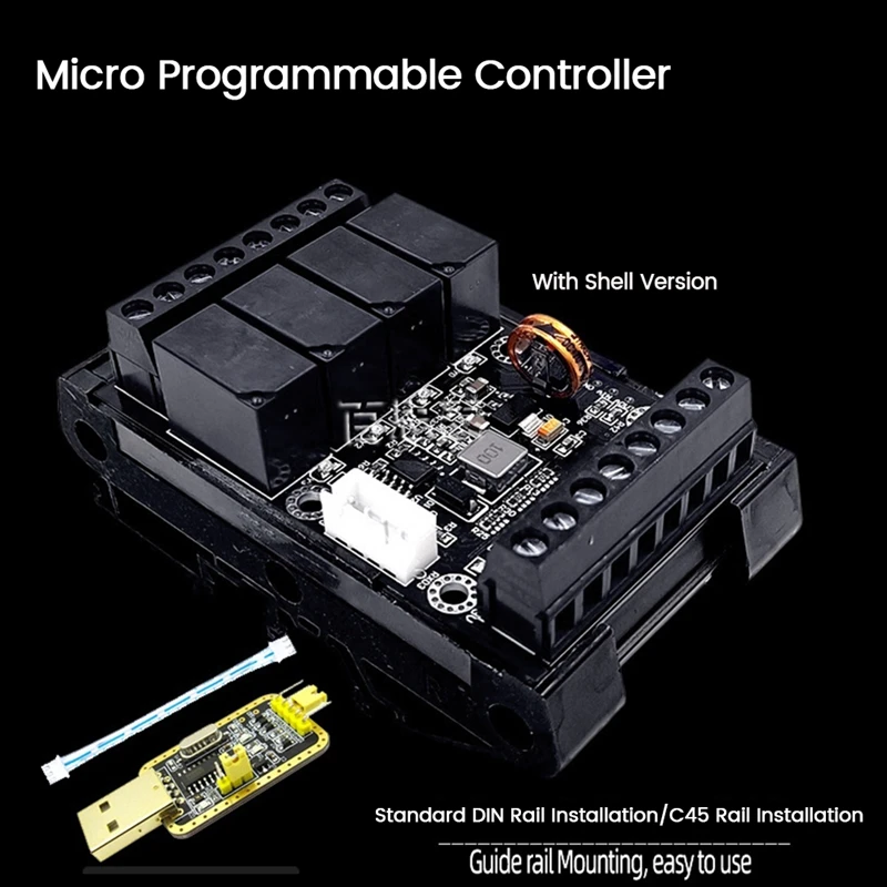 1 комплект модуля задержки FX1N-10MR ПЛК промышленная плата управления + USB-кабель TTL