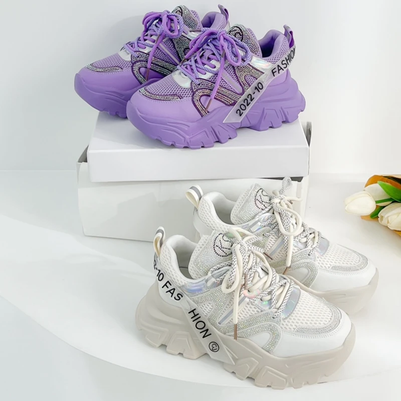 Autuspin Height Increaed Mesh Sneakers Women Fashion Chunky Wedge Casual Shoes Winter Autumn Females Women Platform Sneaker New