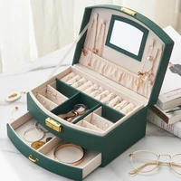 double drawer type jewelry box creativity earrings necklace organizer casket ring bracelet woman storage packaging display items