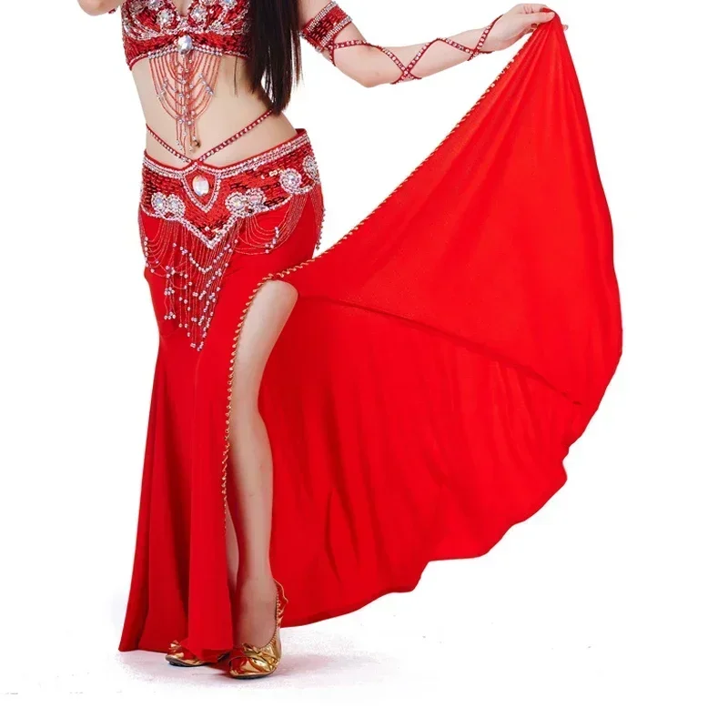 Женский костюм для танца живота платье с разрезом и юбкой одежда восточных
