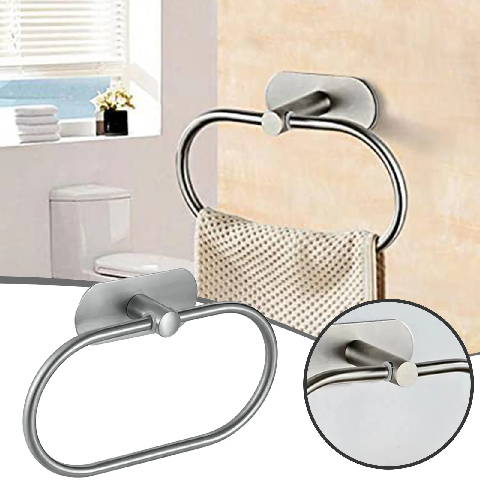 Ring Towel Rack Hand Holder For Bathroom Self Adhesive No Under Sink Storage Rack For Kitchen Sink Tray Kitchen Counter