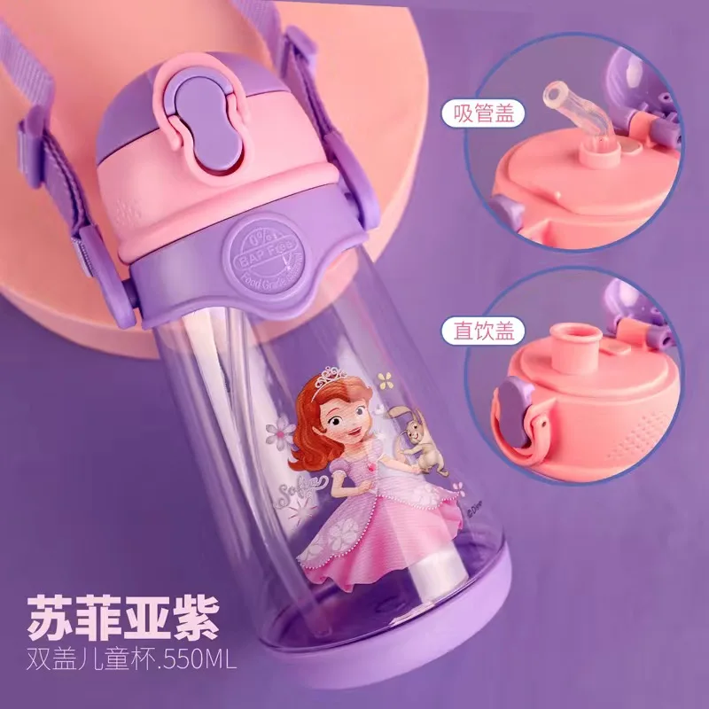 

Disney baby Mkey Minnie Mouse Cartoon spiderman sippy cup With straw milk cup Sport Bottles girls Princess Sophia Feeding cups