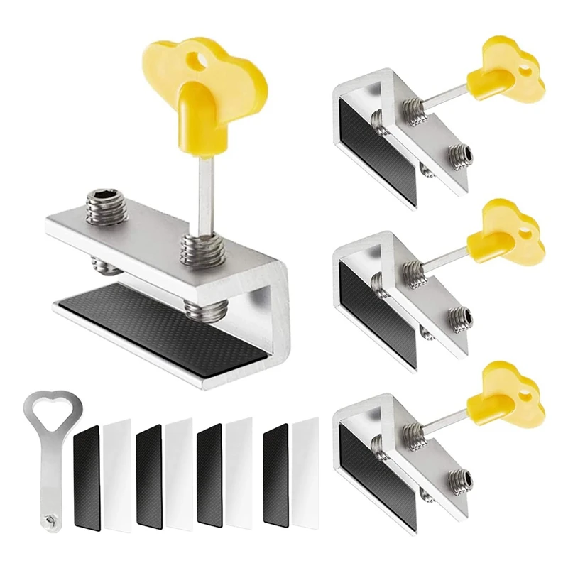 

Hot-1Sets Sliding Window Locks, With Key, Window Stoppers For Vertical & Horizontal Slide Door, Adjustable Security Locks