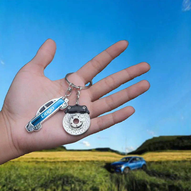 

SKODA CITIGO Fashion Metal Car Model Brake DiscLadies Men Keychain Bag Pendant Key Ring Carinside and Outside Accessories Jewelr