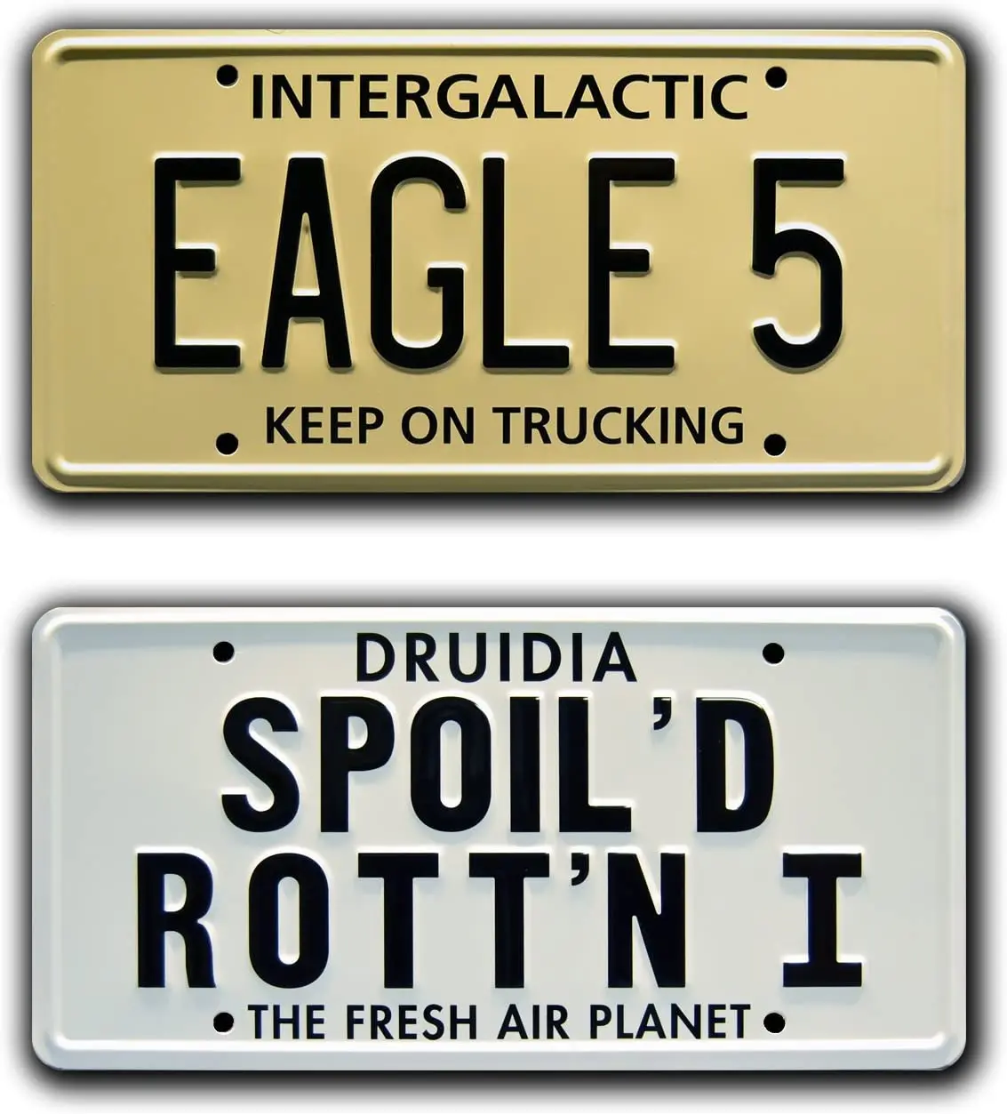 

Машины знаменитостей, космобол | Орел 5 +, испорченные грязные | Металлические штампованные номерные знаки