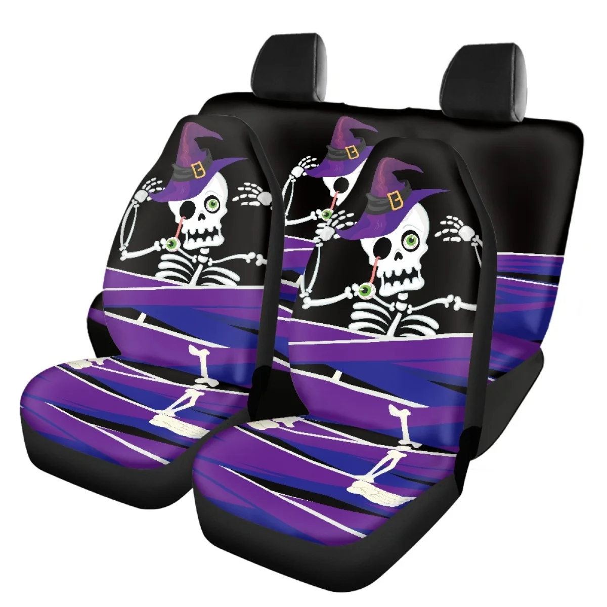 

Halloween Decoration Car Seat Covers Dance Skull Printed Auto Seat Cover Soft Car Seat Protection Car Accessories Interior Woman