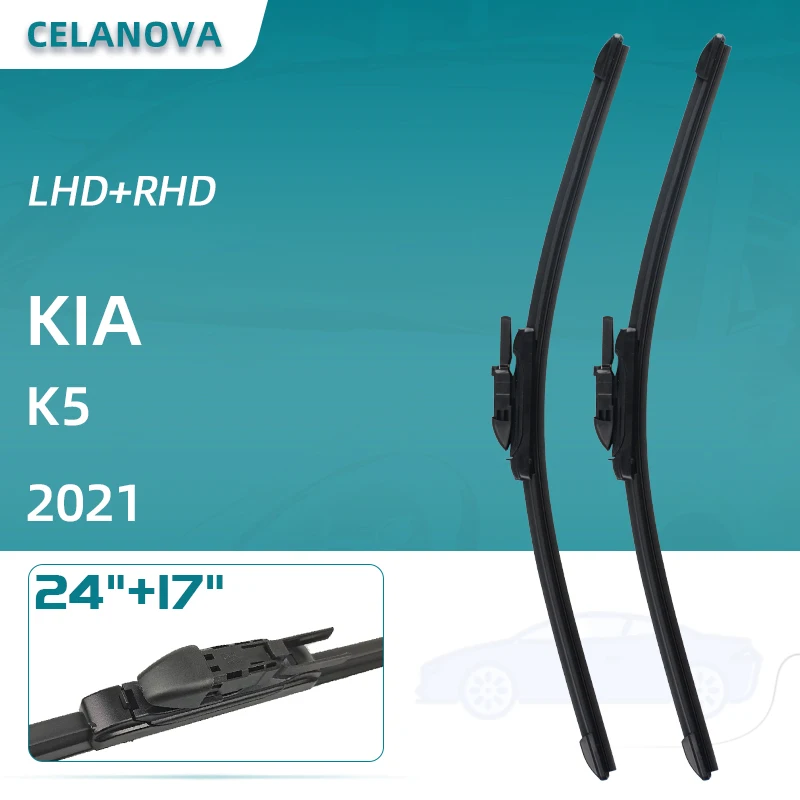 

Car Windshield Wiper Blades For KIA K5 2021 24"+17" Frameless Rubber Windscreen wipers