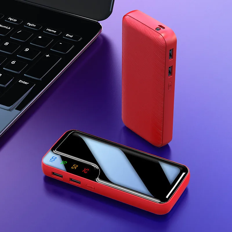 Power Bank 30000mah Portable Faster Charging External Battery Charger 2USB LED Lights Powerbank for Mobile iPhone13 s21 |