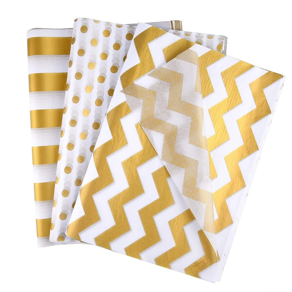

30Pcs Tissue Paper Bulk 3 Style Decorative Metallic Wrapping Paper for Gift Bags Birthday Christmas Party Decoration
