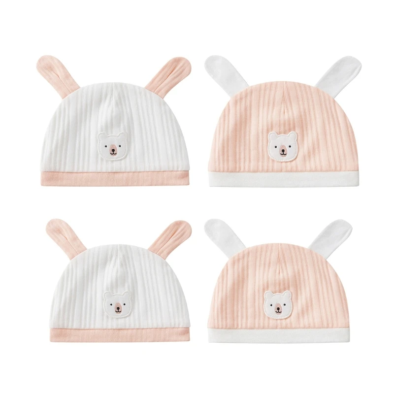

Cartoon Bear Baby Cap Newborn Cotton Hat Soft & Comfortable Infant Knitted Hat