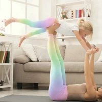 family mom and daughter yoga leggings matching outfits clothes tye die sport pants for mother womens kids girls skinny trousers