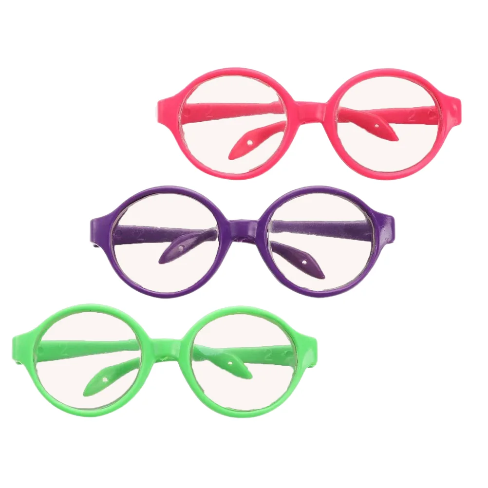 

3 Pcs Glasses Decors Dress Up Eyeglasses Sunglasses Trendy Toys Fashion Dressing Accessories Baby Props