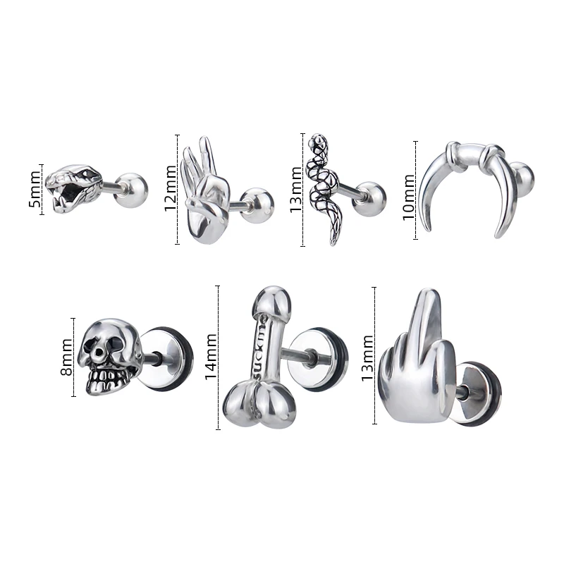 Мужские и женские ювелирные украшения в стиле панк из нержавеющей стали