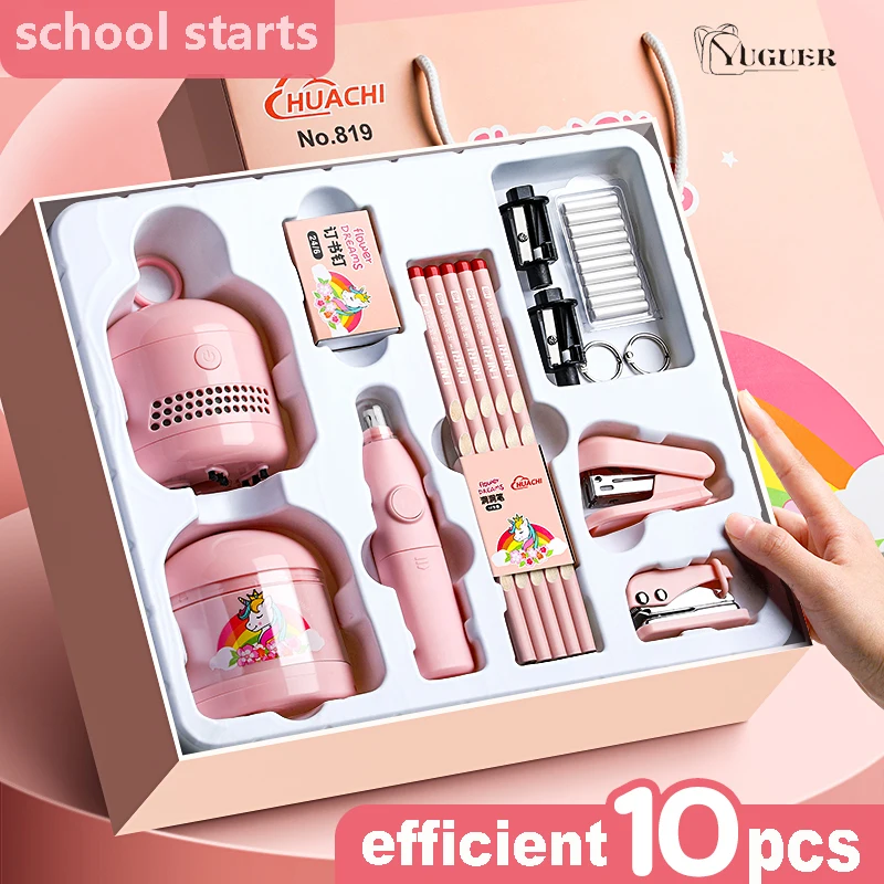 

Electric Stationery Set Gift Box School Supplies Spree Children Girl Student Set Box Gifts Kindergarten Cartoon Pencil Writing