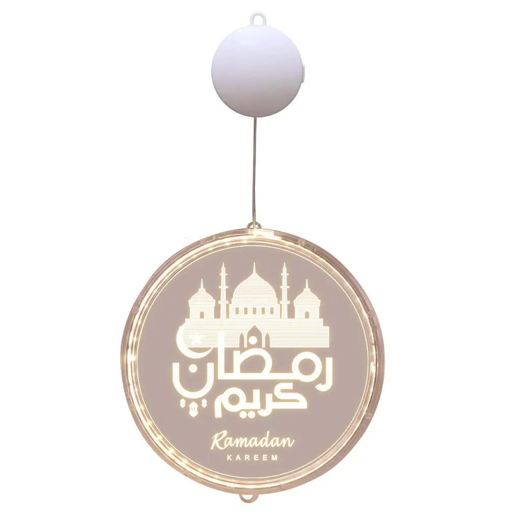 

Muslim Festival Light Ramadan Decorations Eid Mubarak Castle Sesame Oil Moon LED Hanging Lamp Palace Arab Islam Party Supplies