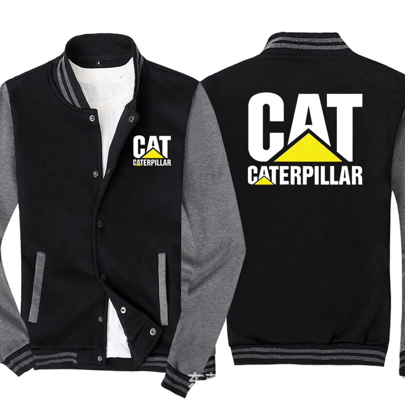 

NEW Fashion Men Baseball Jacket for CAT CATERPILLAR Sportswear Casual Sweatshirt Hip Hop Harajuku Unisex Uniform Cardigan Coat