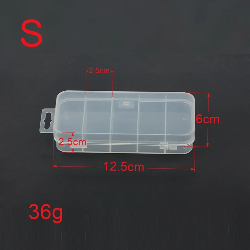 

Clear Plastic Grid Fishing Lure Bait Hook Tackle Storage Box Case Container 5 Grid Transparent Storage Box Fish Hook Accessories