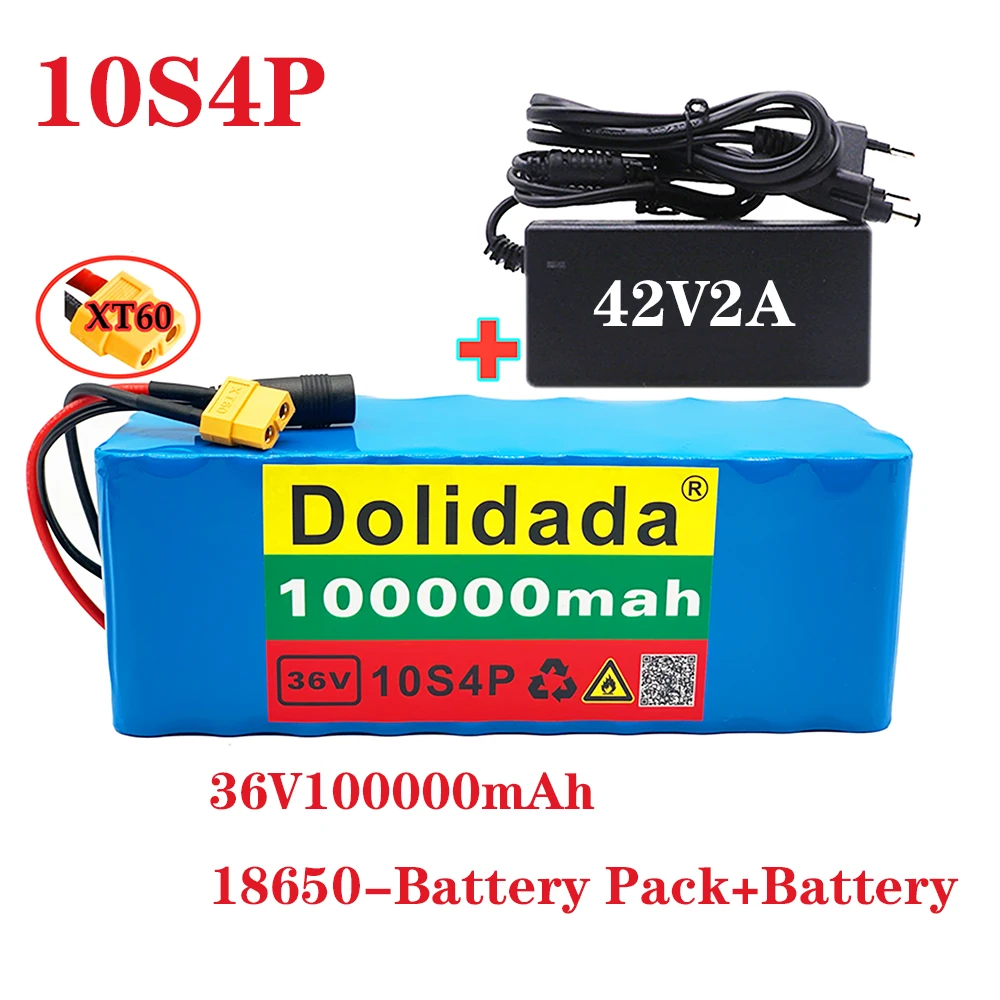 Новый 36V 10s4p 100Ah 1000W литиевый аккумулятор большой емкости 18650 Электрический