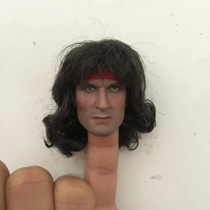 

1/6 Male Soldier First Drop of Blood Rambo Hair Planting Head Carving Model Accessories Fit 12'' Action Figure Body In Stock