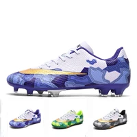 2022new men soccer shoes adult professional high ankle football boots children grass training cleats footwear kids sneakers35 45