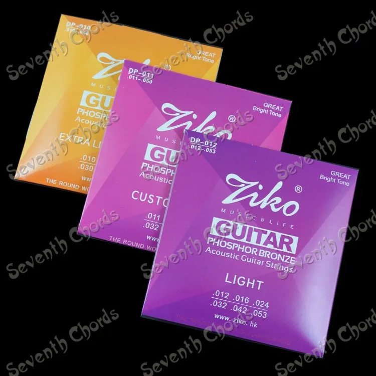 

2 Sets ZIKO Phosphor Bronze Acoustic Guitar Strings Set (010 & 011 & 012 for Choose) Acoustic Guitar Steel String