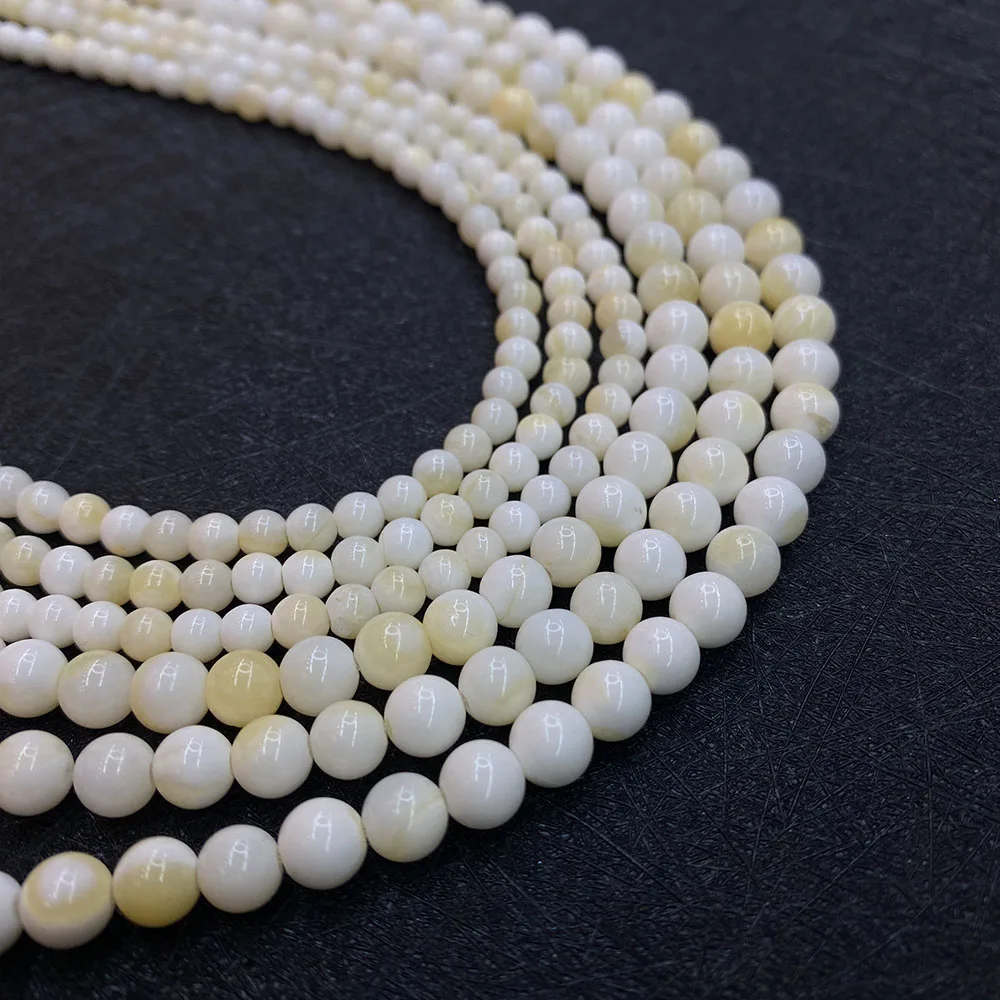 

Round Shell Beads Natural Freshwater Shell Beads 4mm Charm Fashion Jewelry Making DIY Bracelet Necklace Accessories Women Gifts