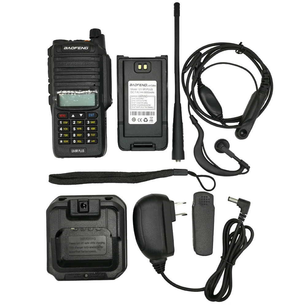 Gtwoilt Baofeng UV-9R Plus IP68 Waterproof Walkie Talkie Long Range Powerful CB Radio VHF/UHF Portable Ham UV9R Hunting