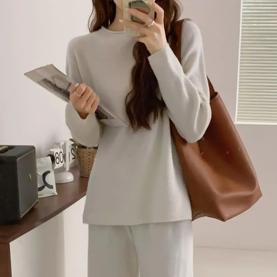 Женский свитер на молнии Dimanaf однотонный вязаный пуловер с высоким воротником