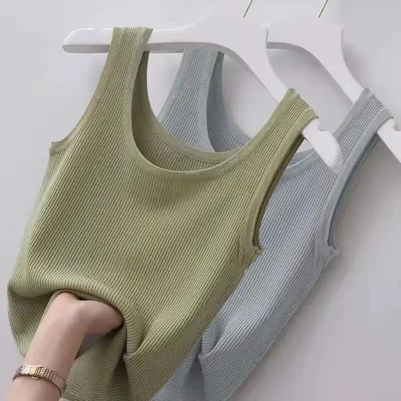 

Ice silk suspender vest bottomed female thread large sleeveless top P3 756