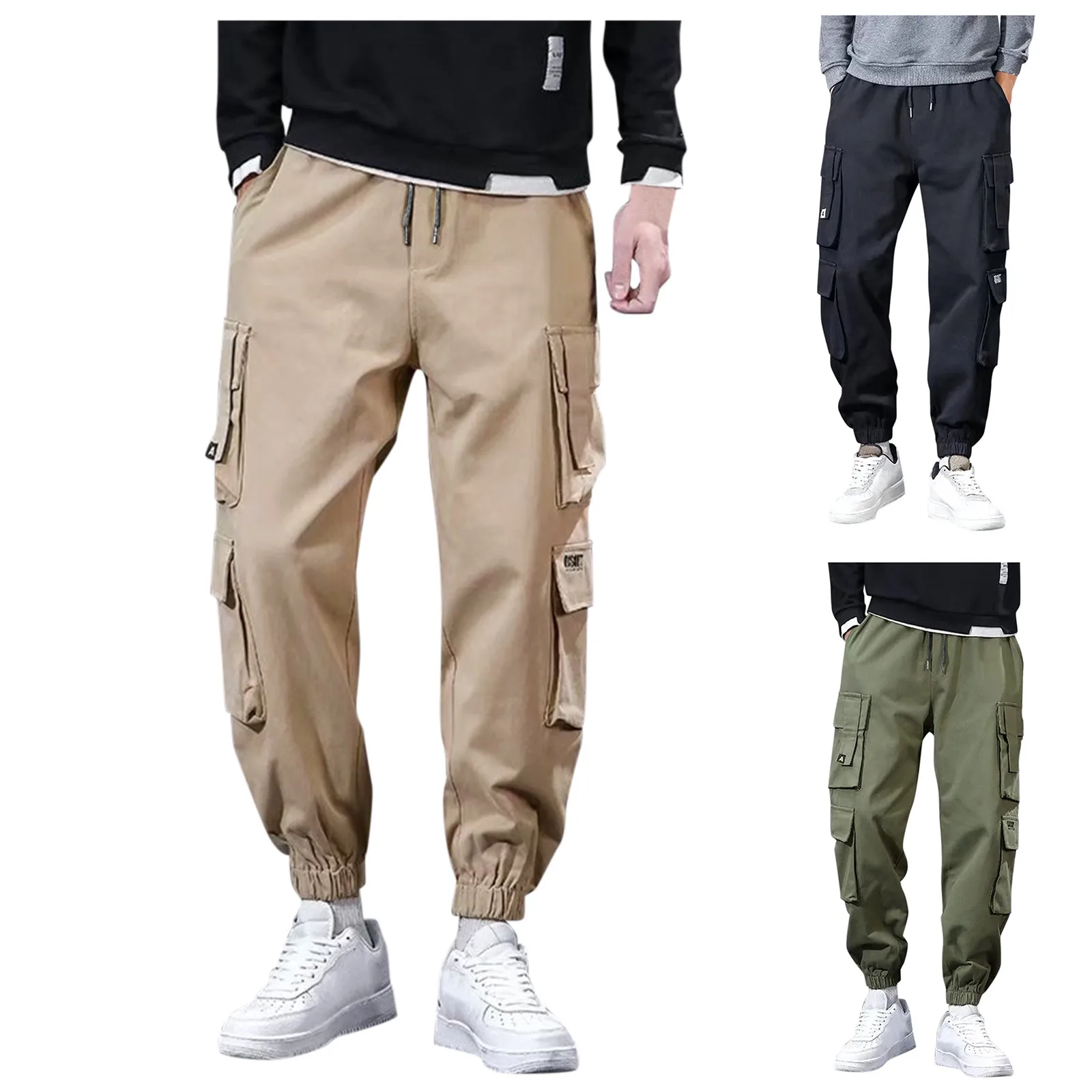

Men's Add Loose Size Casual Pants Sports Pants Pants Nine Cargo Harlem Wool Trousers Men's pants