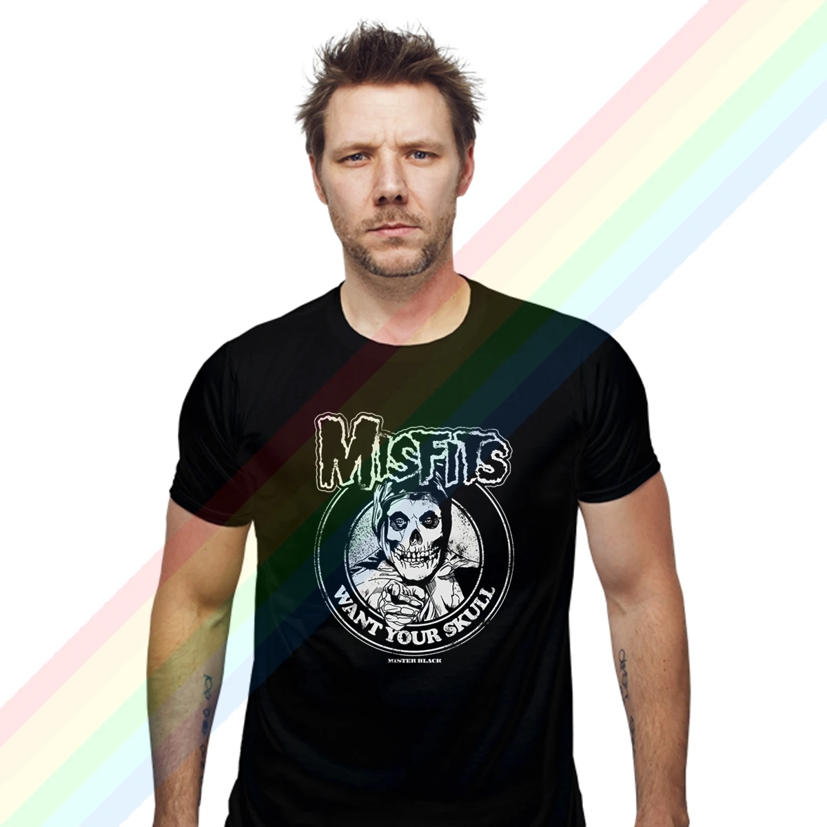 

2021 Men's Hip Hop Punk Skull Street Fashion MISFITS Season Tv Skull Logo Black T-shirt Women's Clothes Cotton Short Sleeve Tops