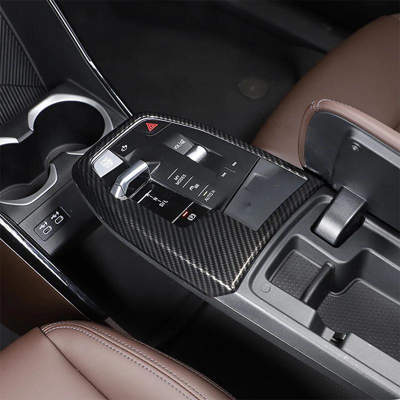 Фото Для BMW X1 IX1 U10 U11 2023-2024 ABS углеродное волокно автомобильная центральная панель управления декоративная рамка наклейка аксессуары для интерьера №5
